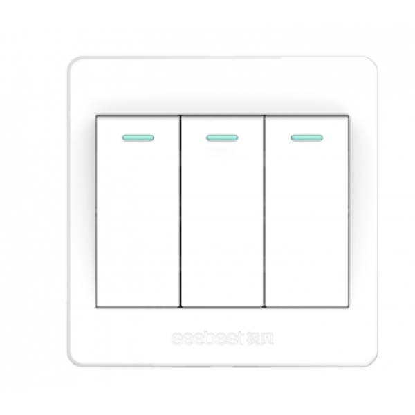视贝 墙壁开关 纯美132三位双控开关